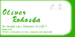 oliver rohoska business card